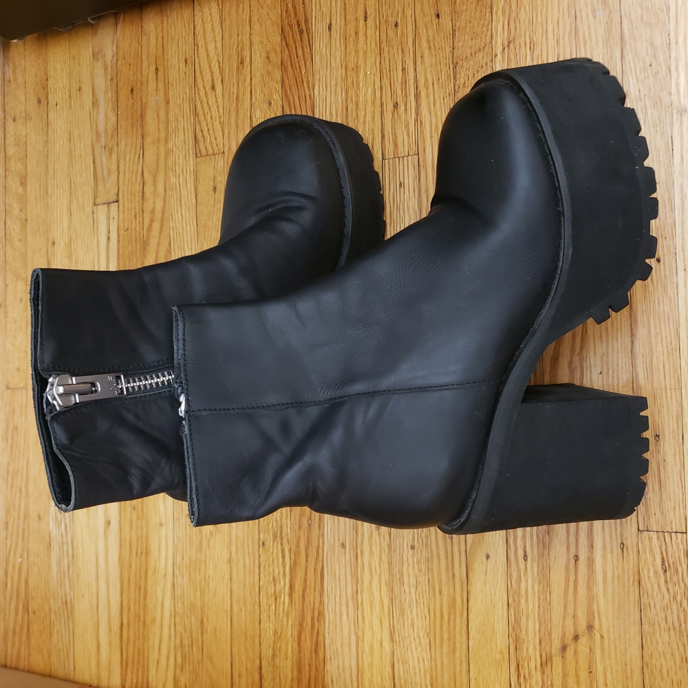UNIF Black Platform Ankle Boots